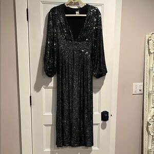 Venus Gunmetal Sequin Maxi Top